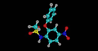 Nimesulide bir steroid olmayan anti-inflamatuar ilaç ya da NSAİİ ağrı kesici ve ateş özellikleri azaltmak olduğunu. 3D çizim