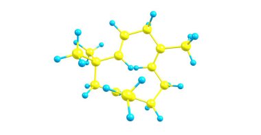 Humulene uçucu yağ üzerinden atlama bitkinin çiçeklenme koni bileşenlerden biridir. 3D çizim
