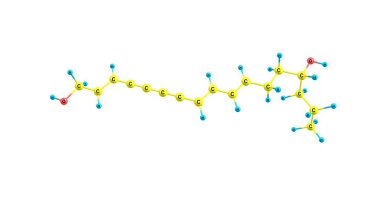 Enanthotoxin moleküler yapısı üzerinde beyaz izole