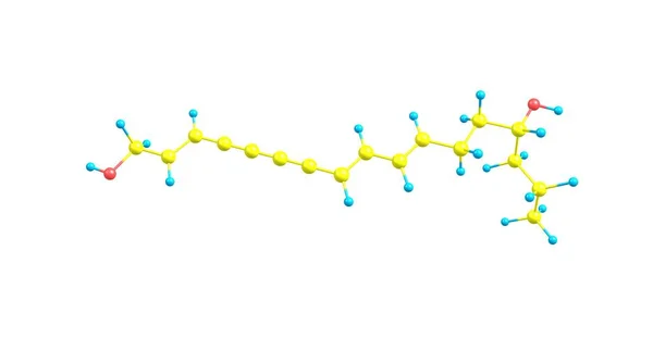 Enanthotoxin 分子结构在白色上的分离 — 图库照片