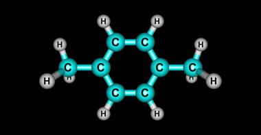 p-ksilen veya para-ksilen bir aromatik hidrokarbon var. Topluca xylenes bilinen dimethylbenzene üç izomerler biridir. 3D çizim