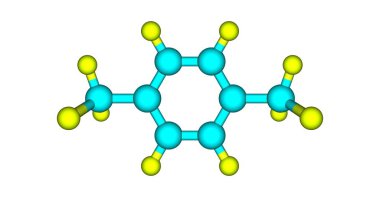 p-ksilen veya para-ksilen bir aromatik hidrokarbon var. Topluca xylenes bilinen dimethylbenzene üç izomerler biridir. 3D çizim