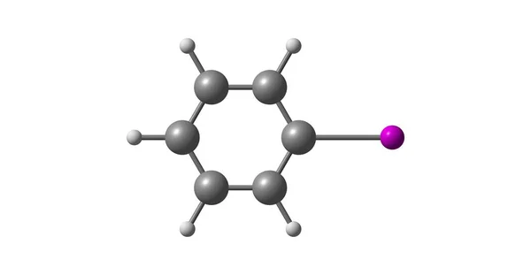 Iodobenzene 是一种 Organoiodine 化合物 由一个用碘原子取代的苯环组成 它在有机化学中是有用的合成中间体 — 图库照片