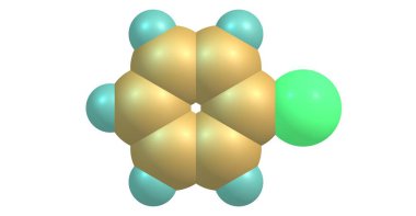 Chlorobenzene bir kimyasal formül C6h5cl ile aromatik organik bileşiktir. Bu renksiz, yanıcı sıvı ortak bir çözücü var. 3D çizim