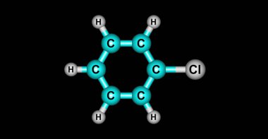 Chlorobenzene bir kimyasal formül C6h5cl ile aromatik organik bileşiktir. Bu renksiz, yanıcı sıvı ortak bir çözücü var. 3D çizim