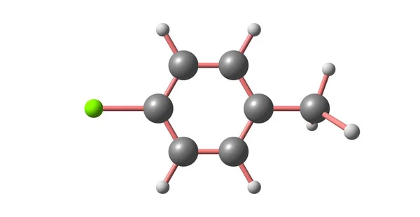 甲苯包括一个 Disubstituted 苯环与一个氯原子和一个甲基基团 — 图库照片