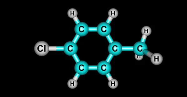 Para Chlorotoluene Skládá Disubstituted Benzenového Kruhu Jednoho Atomu Chloru Jeden — Stock fotografie