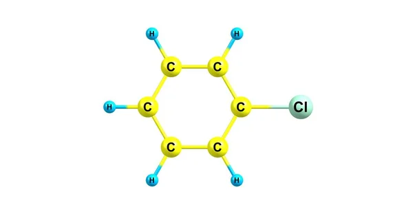Chlorobenzene Bir Kimyasal Formül C6H5Cl Ile Aromatik Organik Bileşiktir Renksiz — Stok fotoğraf