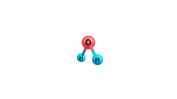 Molécula Agua Giratoria H2O — Vídeo de stock