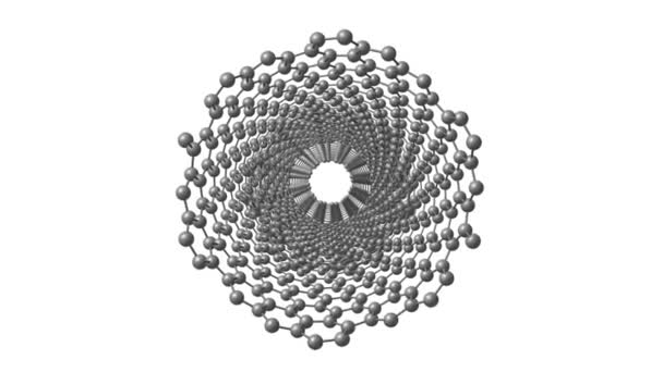 Dönen Çok Duvarlı Nanotüp Molekül — Stok video