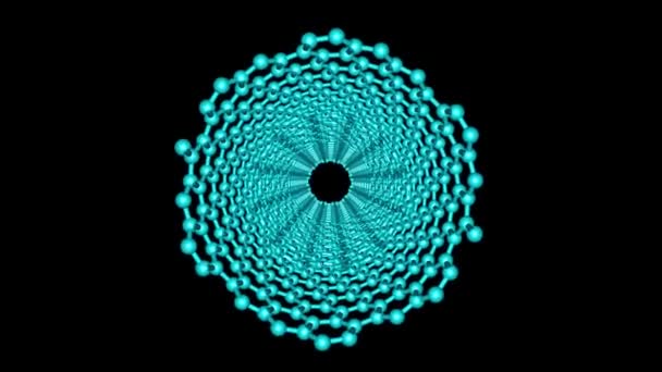 Rotating Multi Walled Nanotube Molecule — Stock Video