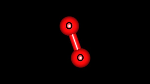 黒の酸素分子を回転 — ストック動画