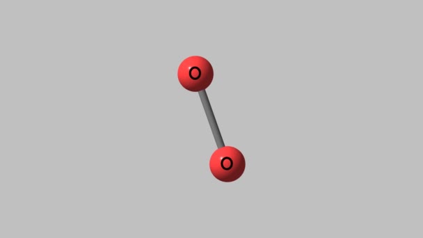 グレーの酸素分子を回転 — ストック動画