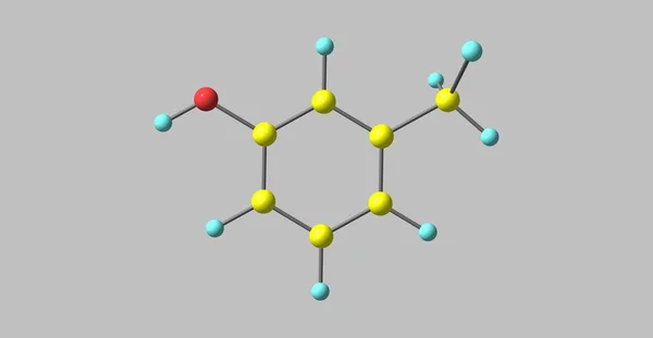 クレゾールまたは メチルフェノール Ch3C6H4Oh を持つ有機化合物です 粘性液体です イラストレーション — ストック写真