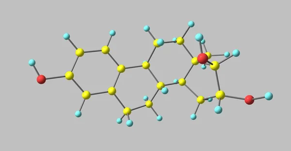 雌三醇和或 也拼写 Oestriol 是类固醇 弱雌激素 和未成年女性性激素 — 图库照片