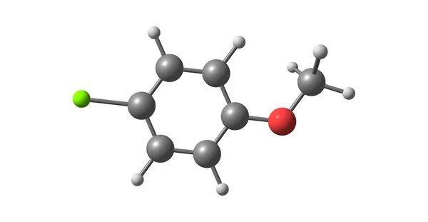 Chloroanisole の分子構造が白で隔離 イラストレーション — ストック写真