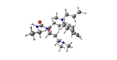 Cabergoline, bir ergot türevi güçlü dopamin reseptör agonist haritasında D2 reseptörleri var. 3D çizim