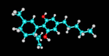 Cannabidiol veya Cbd olduğunu doğal olarak meydana gelen bir cannabinoid kurucu esrar. 1940 yılında keşfedilmiştir. 3D çizim