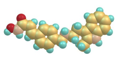 Panobinostat molekül çeşitli kanserlerin tedavisinde tarafından bir ilaçtır. 3D çizim