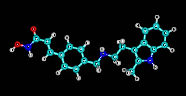 Panobinostat 分子是一种治疗各种癌症的药物 — 图库照片