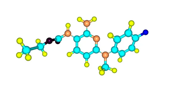 Flupirtine 행동으로 Aminopyridine은 급성과 통증을 진통제로 되었던 Opioid 진통제 일러스트 — 스톡 사진