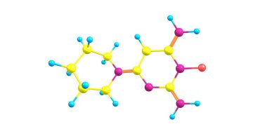 Minoksidil bir antihipertansif Damar açıcı ilaçtır ve saç dökülmesi tedavisi için kullanılır. 3D çizim