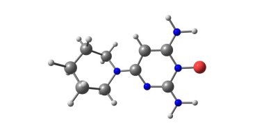 Minoksidil bir antihipertansif Damar açıcı ilaçtır ve saç dökülmesi tedavisi için kullanılır. 3D çizim