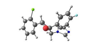 Epoxiconazole bitkileri korumak için geliştirilen azoles sınıfından bir mantar ilacı etkin maddedir. 3D çizim