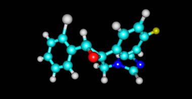 Epoxiconazole bitkileri korumak için geliştirilen azoles sınıfından bir mantar ilacı etkin maddedir. 3D çizim