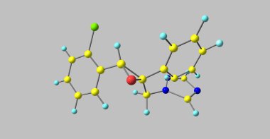 Epoxiconazole bitkileri korumak için geliştirilen azoles sınıfından bir mantar ilacı etkin maddedir. 3D çizim