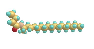 Ceramides are a family of waxy lipid molecules. A ceramide is a molecule composed of sphingosine and a fatty acid. 3d illustration clipart