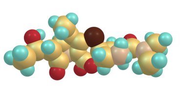 Meropenem çeşitli bakteriyel enfeksiyonların tedavisinde kullanılan geniş spektrumlu bir antibiyotiktir. 3D çizim