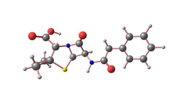 Benzylpenicillin veya penisilin G olduğu bakteriyel enfeksiyonların sayısı tedavisinde kullanılan bir antibiyotik: pnömoni, strep boğaz, frengi, difteri, gaz kangren, yapacağız. 3D çizim