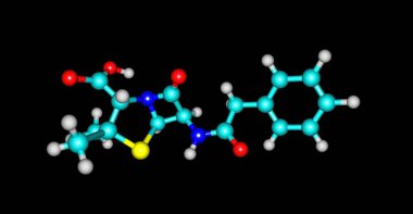 Benzylpenicillin veya penisilin G olduğu bakteriyel enfeksiyonların sayısı tedavisinde kullanılan bir antibiyotik: pnömoni, strep boğaz, frengi, difteri, gaz kangren, yapacağız. 3D çizim