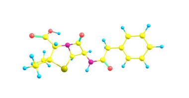Benzylpenicillin veya penisilin G olduğu bakteriyel enfeksiyonların sayısı tedavisinde kullanılan bir antibiyotik: pnömoni, strep boğaz, frengi, difteri, gaz kangren, yapacağız. 3D çizim