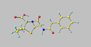 Benzylpenicillin veya penisilin G olduğu bakteriyel enfeksiyonların sayısı tedavisinde kullanılan bir antibiyotik: pnömoni, strep boğaz, frengi, difteri, gaz kangren, yapacağız. 3D çizim