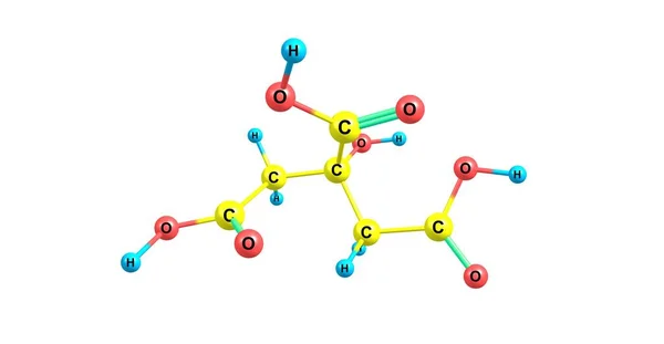 Acido Citrico Acido Organico Debole Che Formula Chimica 6H8O7 Trova — Foto Stock