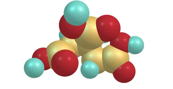 Citric Acid Weak Organic Acid Has Chemical Formula 6H8O7 Occurs — Stock Photo, Image