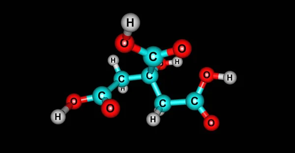 Sitrik Asit Kimyasal Formülü 6H8O7 Vardır Zayıf Bir Organik Asittir — Stok fotoğraf