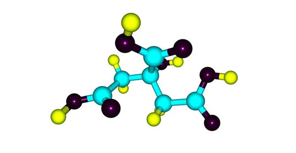 Citric Acid Weak Organic Acid Has Chemical Formula 6H8O7 Occurs — Stock Photo, Image