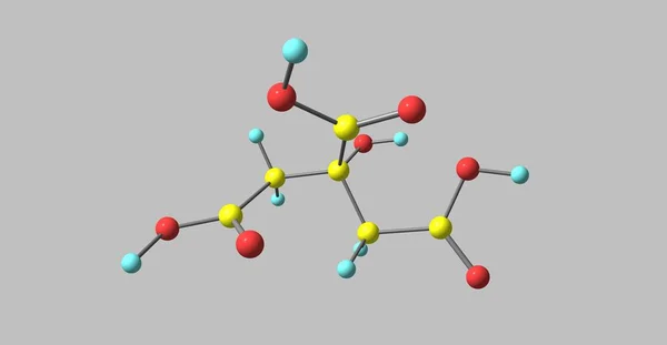 クエン酸は 化学式の 6H8O7 を持つ弱い有機酸です それは当然のことながら柑橘系の果物で発生します イラストレーション — ストック写真
