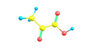 Pirüvik asit karboksilik asit ve keton fonksiyonel grup ile alfa keto asit en basit olanıdır. 3D çizim