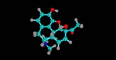 6-mililitrede eroin üç aktif metabolitleri biridir, bir sonraki morfin ve daha az aktif 3-mililitrede. 3D çizim