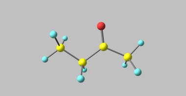 Butanone ya da metil etil keton Ch3cch2ch3 formülüyle organik bir bileşiktir. Bu renksiz sıvı keton keskin, tatlı bir kokusu vardır. 3D çizim