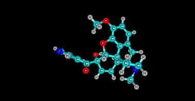Nicocodeine kodein bir ester dihydrocodeine ve nicomorphine kodein analog ile yakından ilgili bir opioid analjezik ve öksürük kesici var. 3D çizim