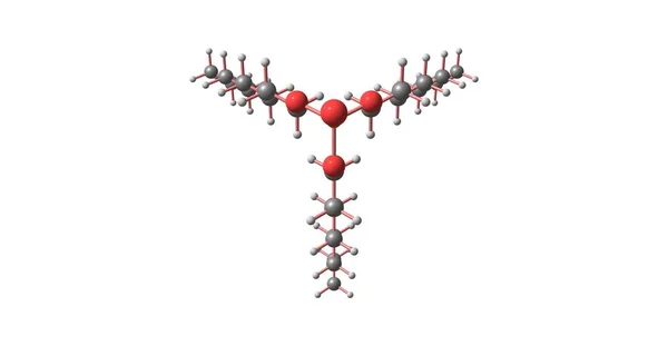 Molécula Isolada Fosfato Trioctilo Sobre Branco Ilustração — Fotografia de Stock