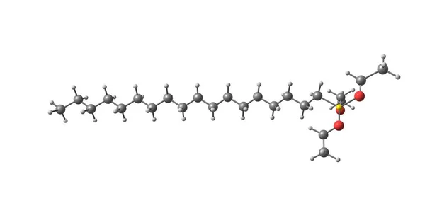 Octadecyltrimethoxysilane 有機ケイ素化合物です この無色の液体は 疎水性コーティングの準備に使用されます イラストレーション — ストック写真