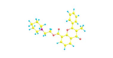 Bu ilaç bazı mesane veya idrar yolu belirtiler tedavi etmek için kullanılır. Flavoxate bir düz kas gevşetici var. 3D çizim