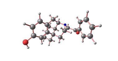 Levophenacylmorphan bir opioid agonist davranan bir morphinan türevidir. 3D çizim