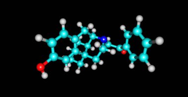 Levophenacylmorphan bir opioid agonist davranan bir morphinan türevidir. 3D çizim